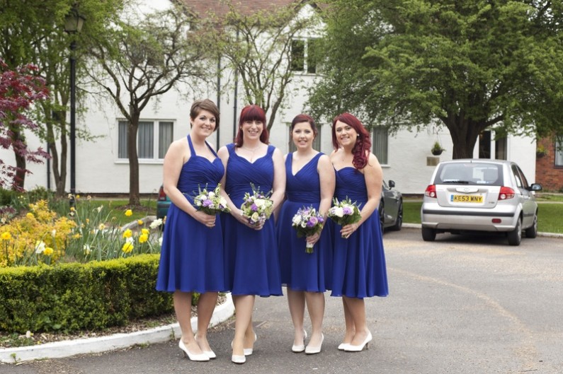 Different design and same colour bridesmaid dresses, navy blue short chiffon bridesmaid dresses, halter neck bridesmaid dress