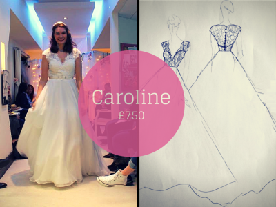 CAROLINE SAVVY CHIC LACE CAP SLEEVE BACKLESS WEDDING DRESSES