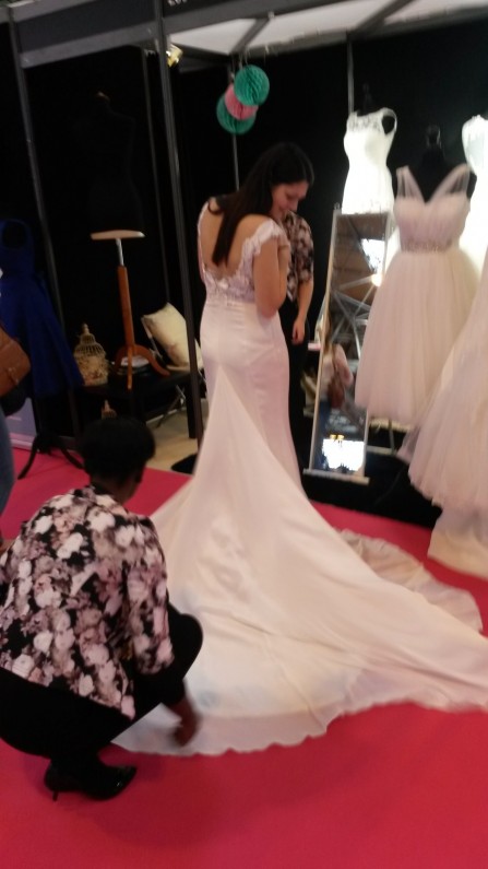 Amira low back wedding dress at The National Wedding Show Birmingham NEC