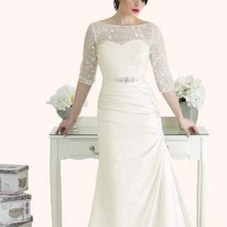 Milton Keynes Estilo Moda Bridal - Bespoke Wedding Dress Designer - Chloe Sweetheart Neckline Ruched Satin Mermaid Wedding Dress-Cheap Affordable wedding dress