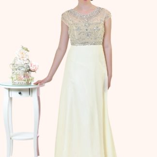 Estilo Moda Milton Keynes Sasha Beaded Bodice Cap Sleeve and A-Line Straps prom dress