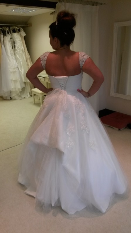 lace and tulle ball gown wedding dress