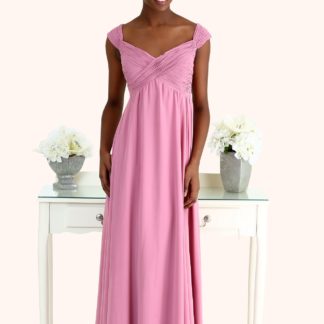 Estilo Moda Bridesmaid Dresses Milton Keynes Sophia Ruched Chiffon Cross Over Bodice Long Length Straps Empire Waist Pregnant Maternity Bridesmaid Dress
